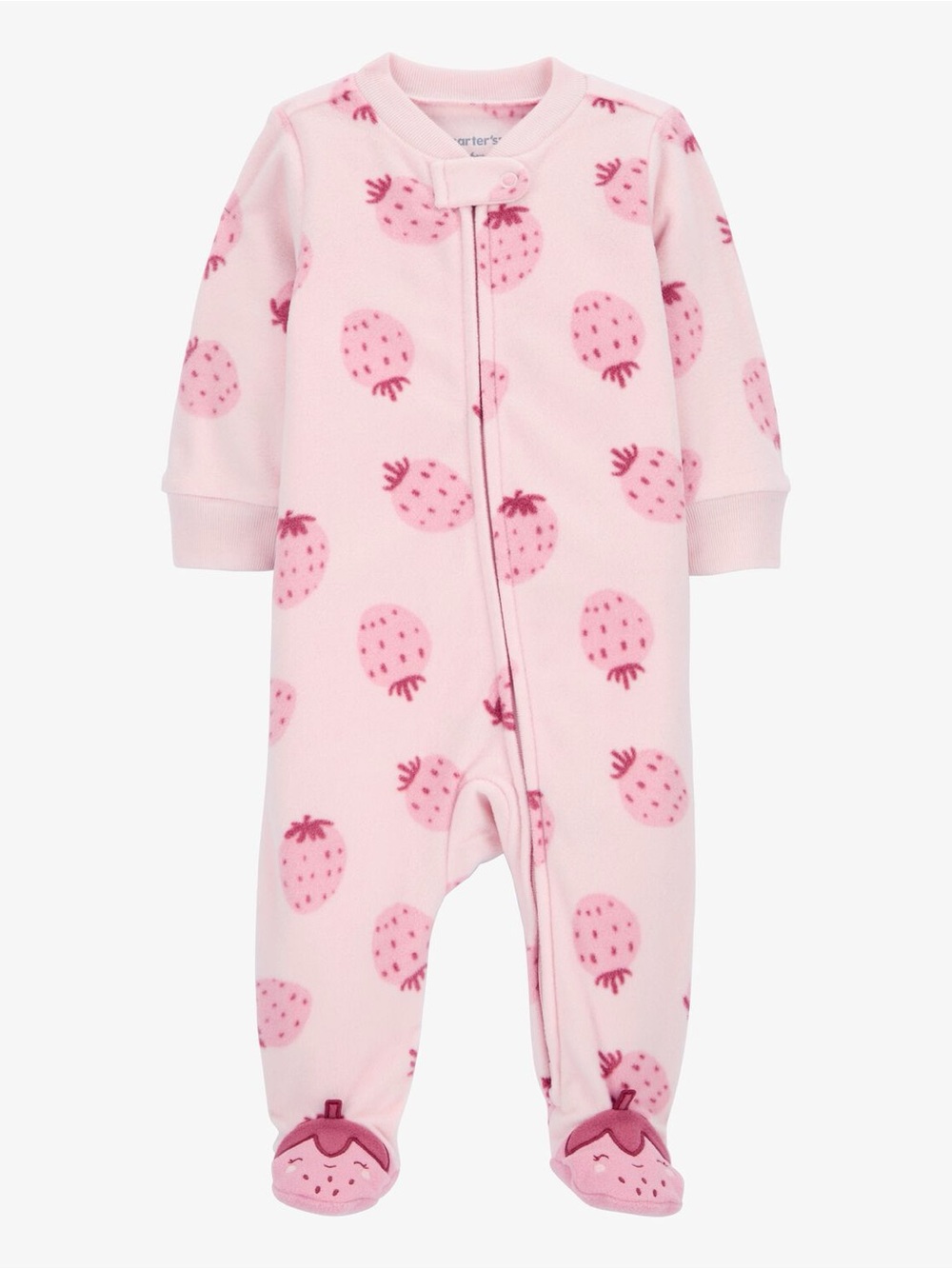 Carters baby strawberry fleece footie sleep & play pajama 6 months